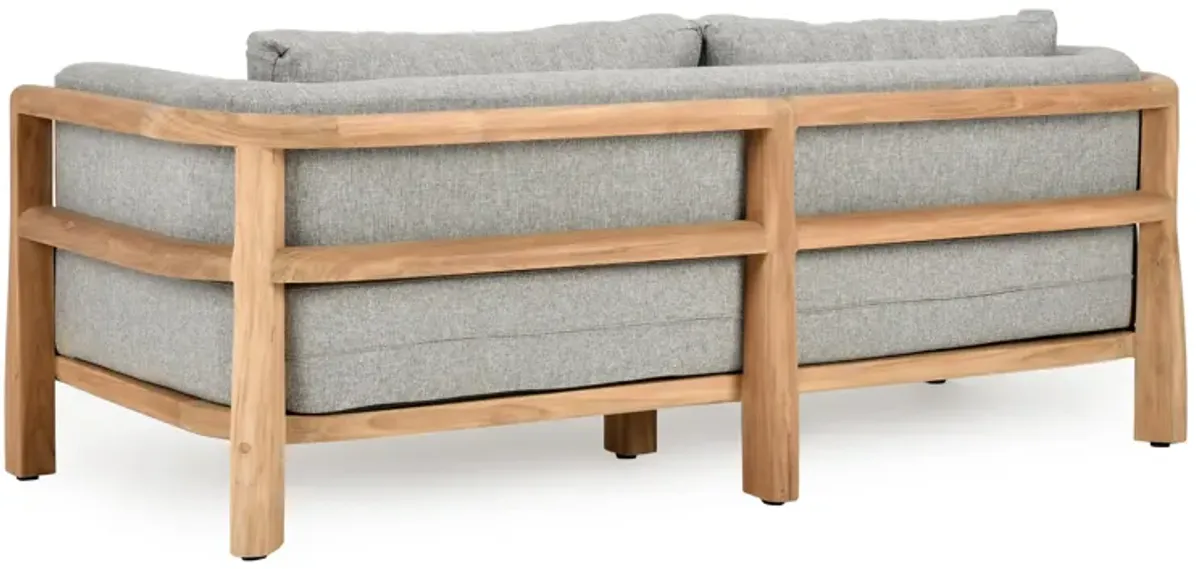 Aston Teak Wood Modern Outdoor Sofa in Gray