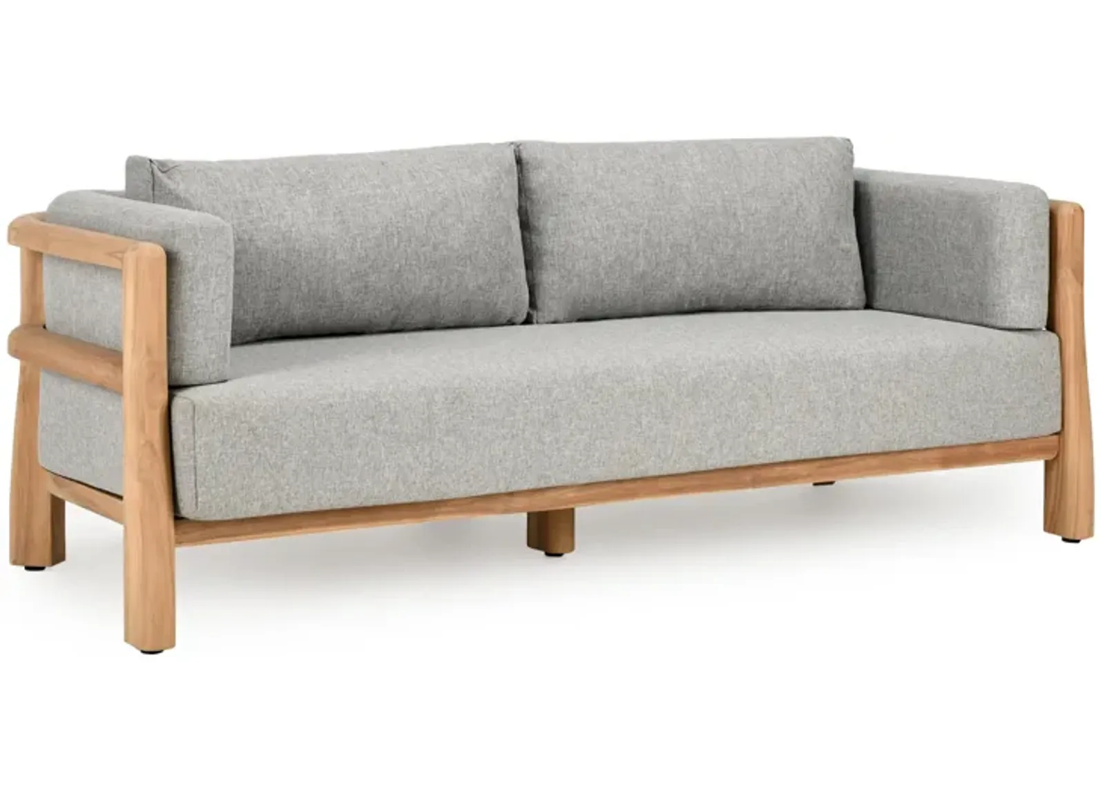 Aston Teak Wood Modern Outdoor Sofa in Gray