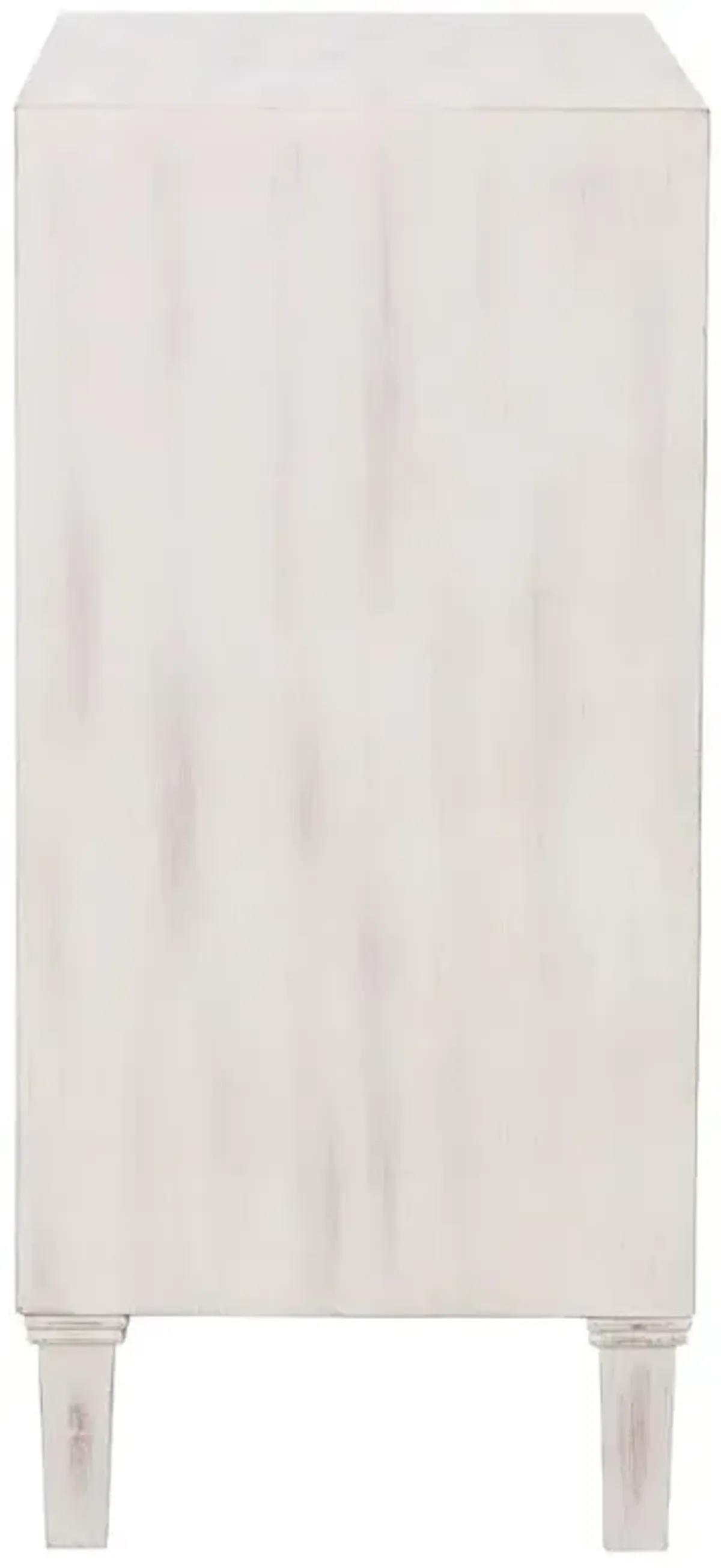 Aarav Accent Cabinet with Floral Carved Door White