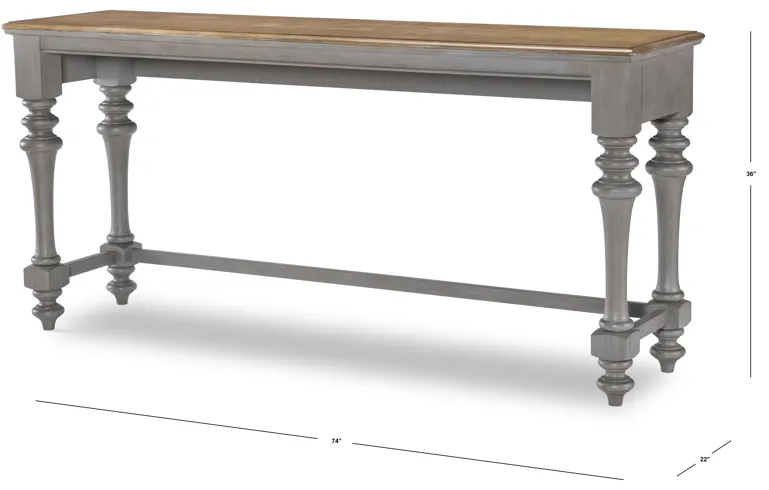 Kingston (Sandalwood Brown + Tweed Gray) Sofa Table