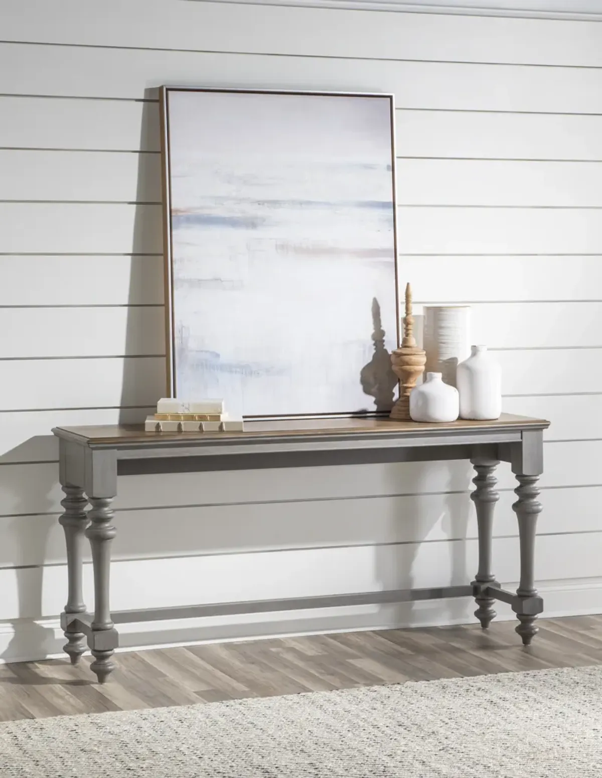 Kingston (Sandalwood Brown + Tweed Gray) Sofa Table