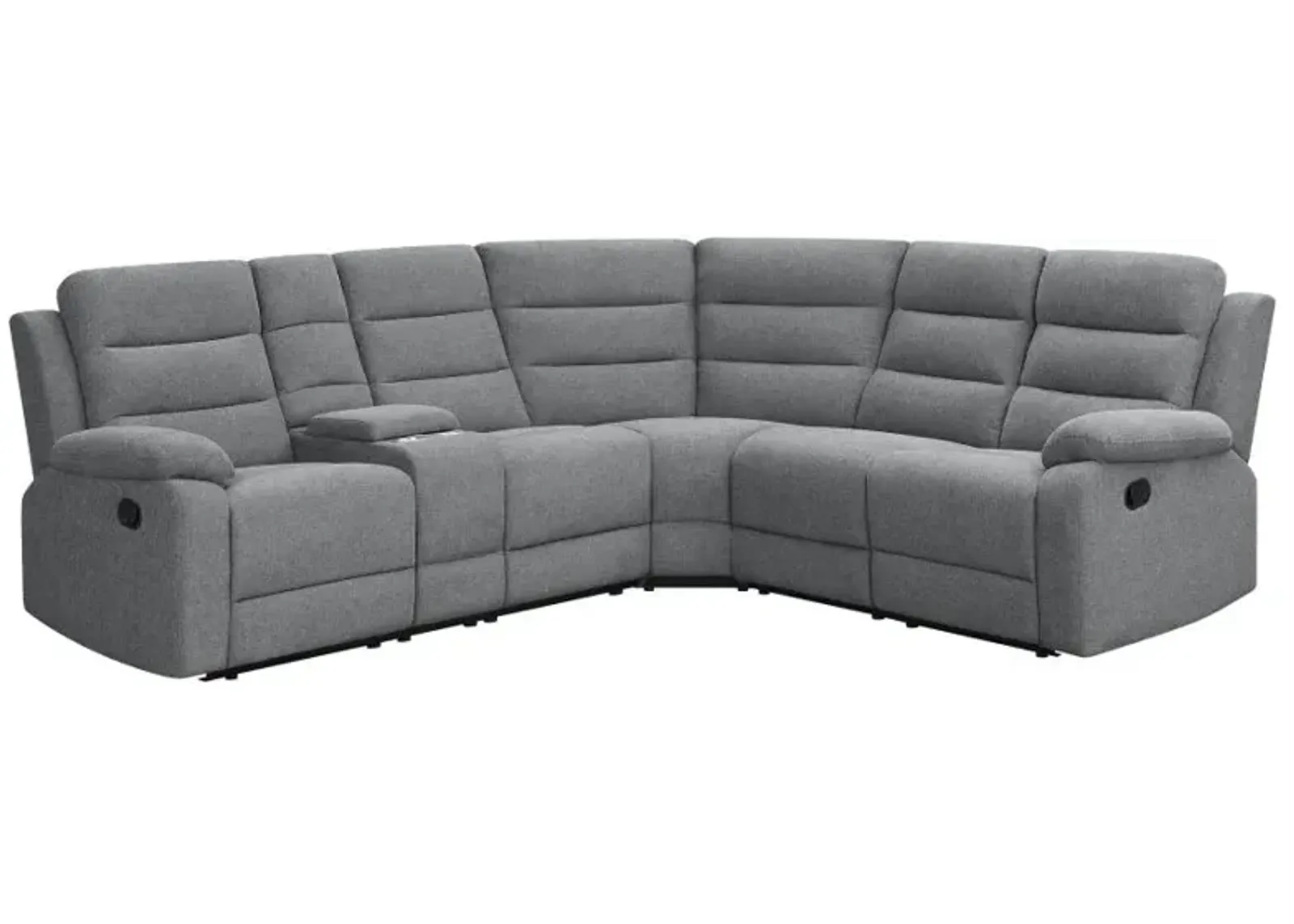 David 3-piece Upholstered Motion Sectional with Pillow Arms Smoke