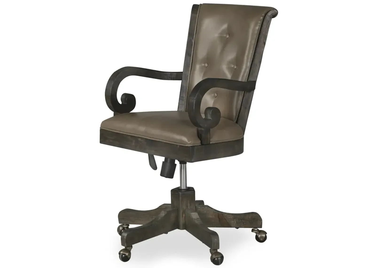 Bellamy Fully Upholstered Desk Chair in Weathered Peppercorn