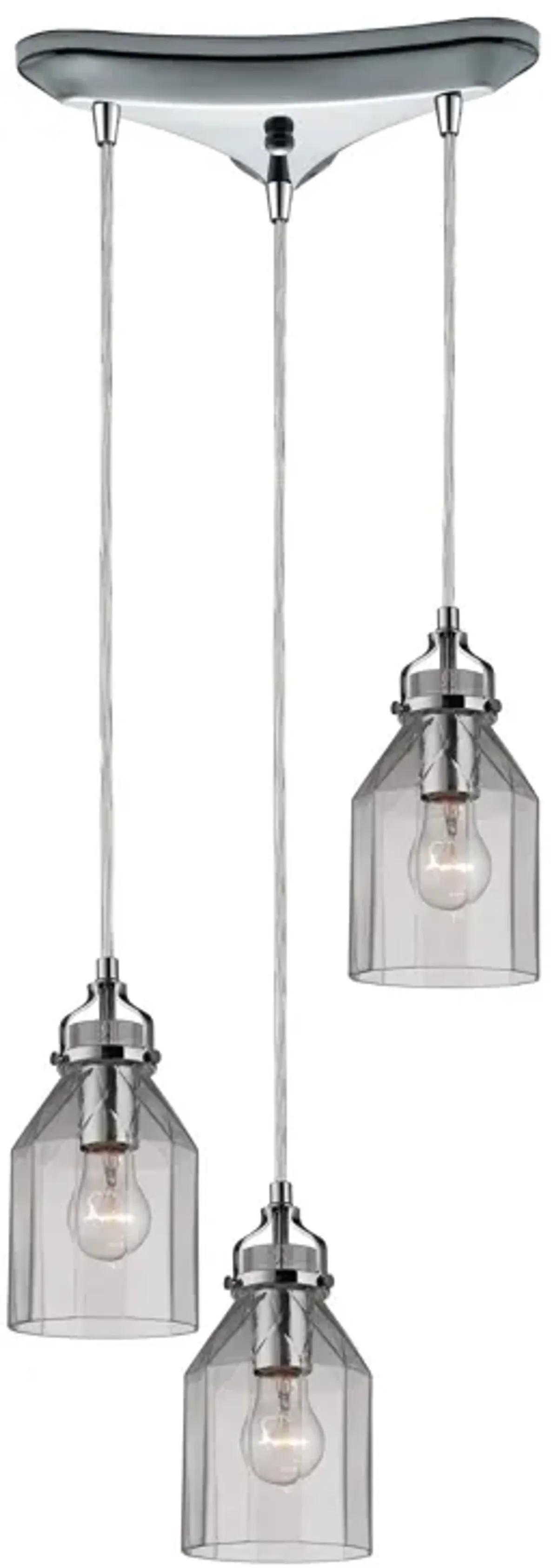 Danica 10'' Wide 3-Light Pendant - Polished Chrome with Clear Glass