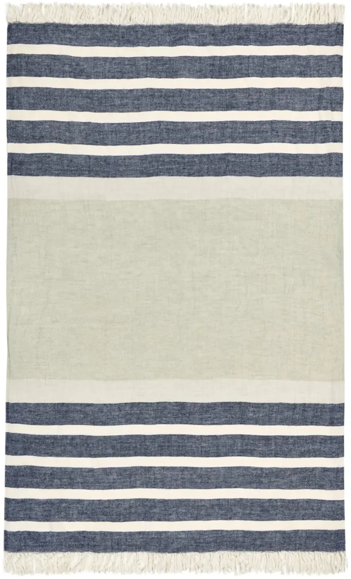 Sherry 100% Belgian Linen Blue Multicolor 50"x70" Throw Blanket Blanket