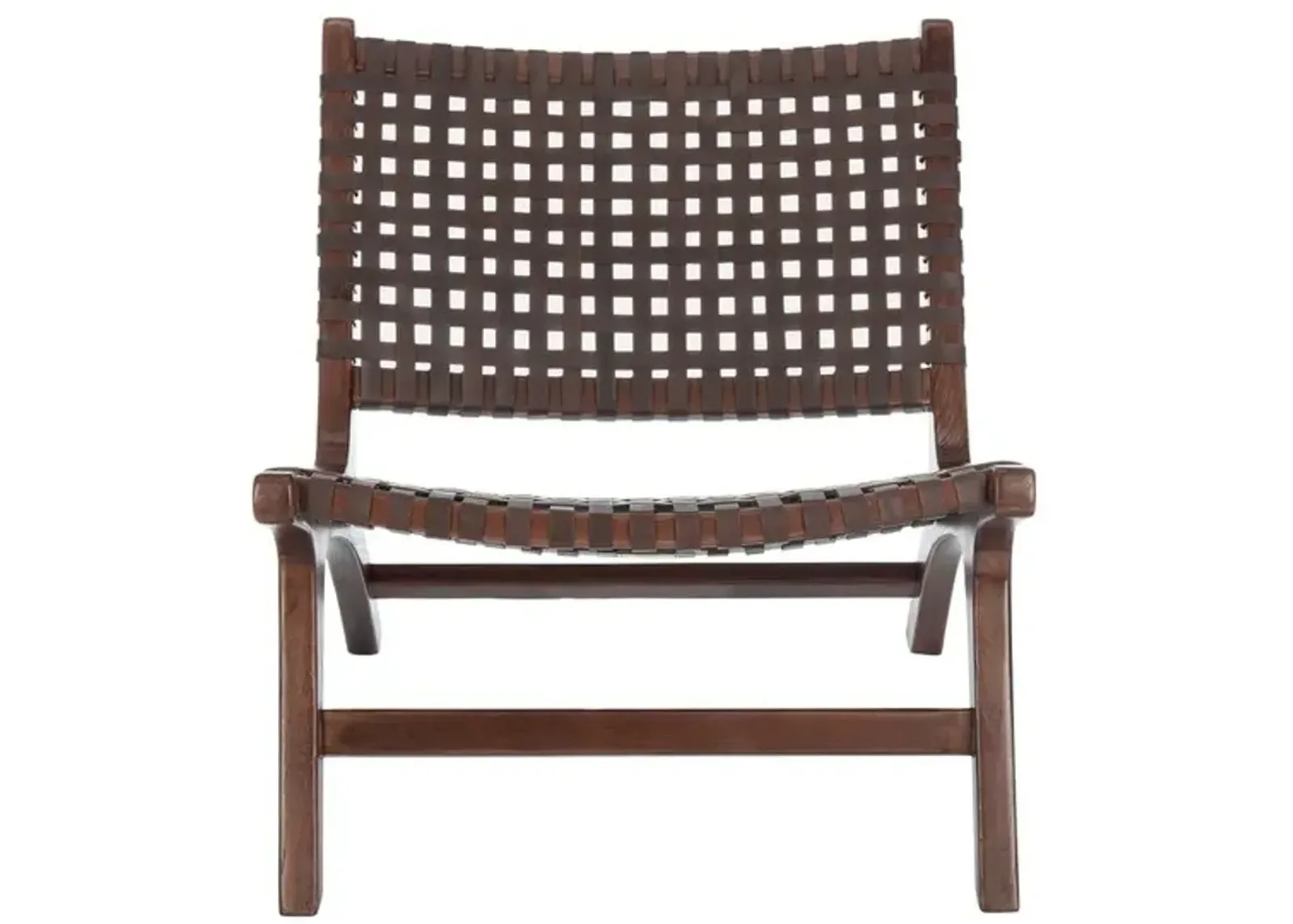 LUNA LEATHER WOVEN ACCENT CHAIR