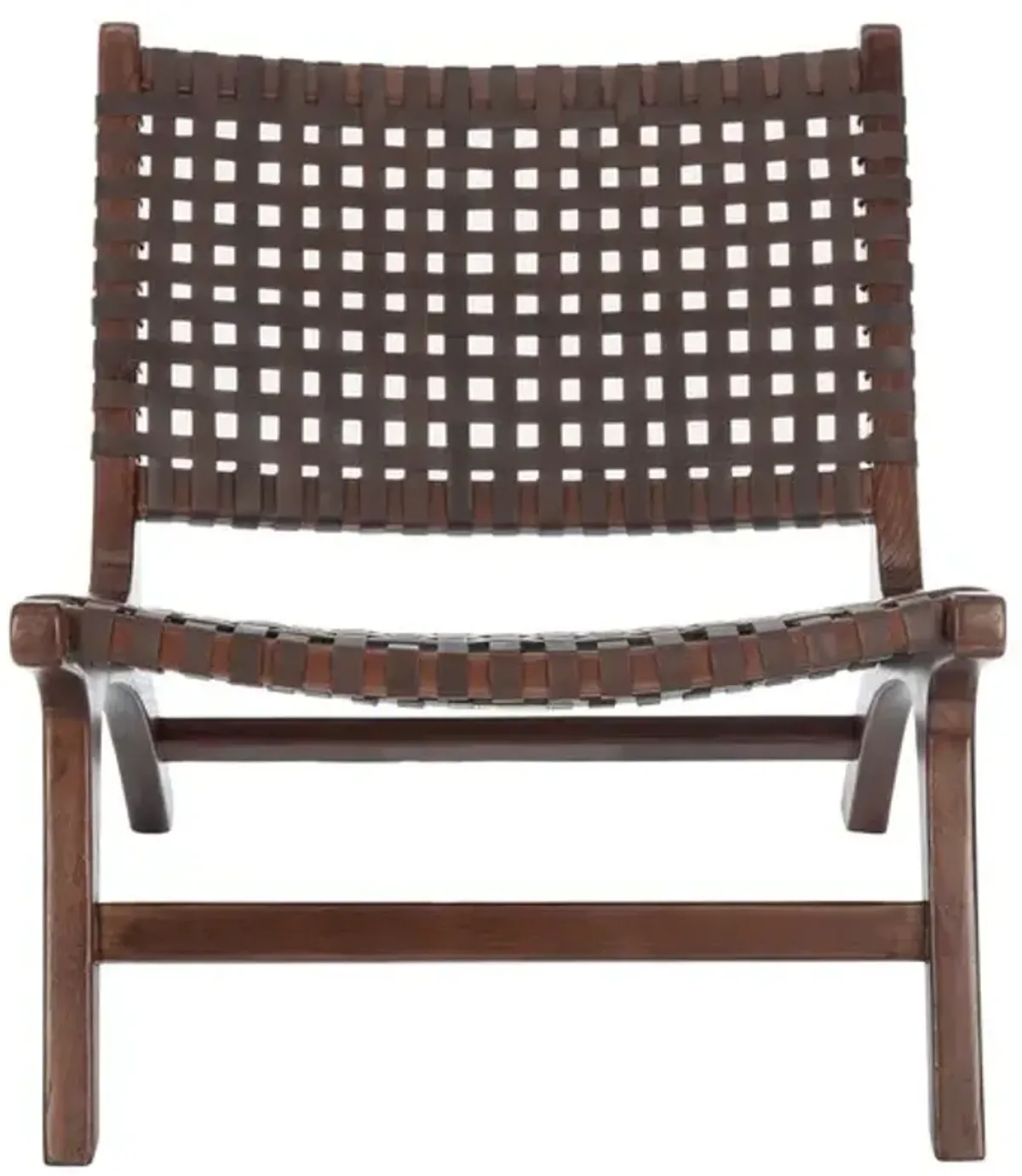 LUNA LEATHER WOVEN ACCENT CHAIR