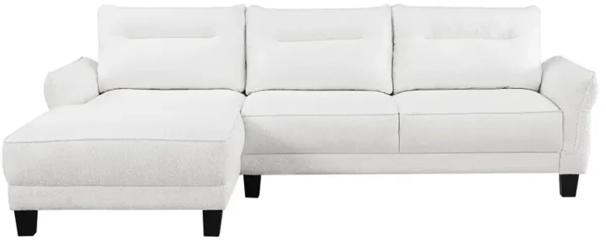 Caspian Upholstered Curved Arms Sectional Sofa White and Black