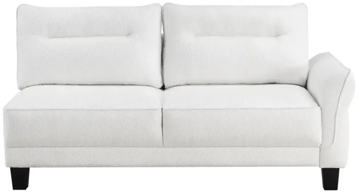 Caspian Upholstered Curved Arms Sectional Sofa White and Black