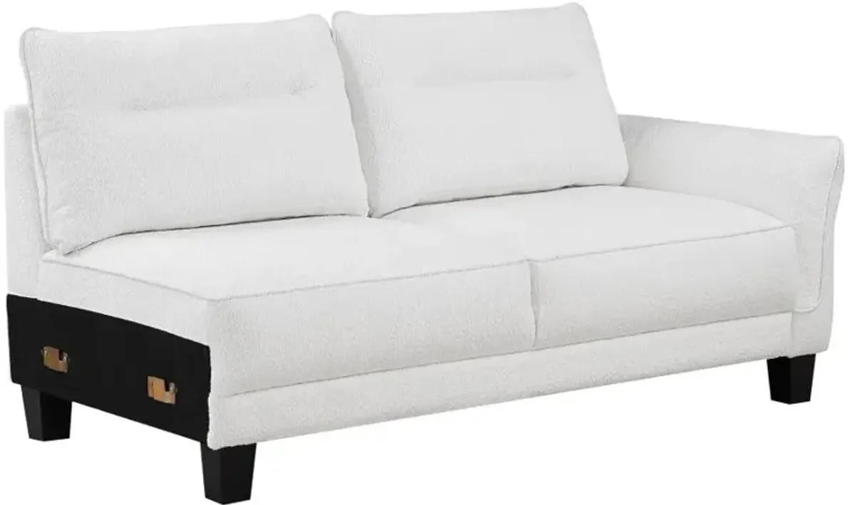 Caspian Upholstered Curved Arms Sectional Sofa White and Black