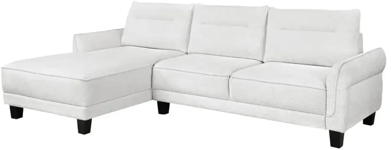 Caspian Upholstered Curved Arms Sectional Sofa White and Black