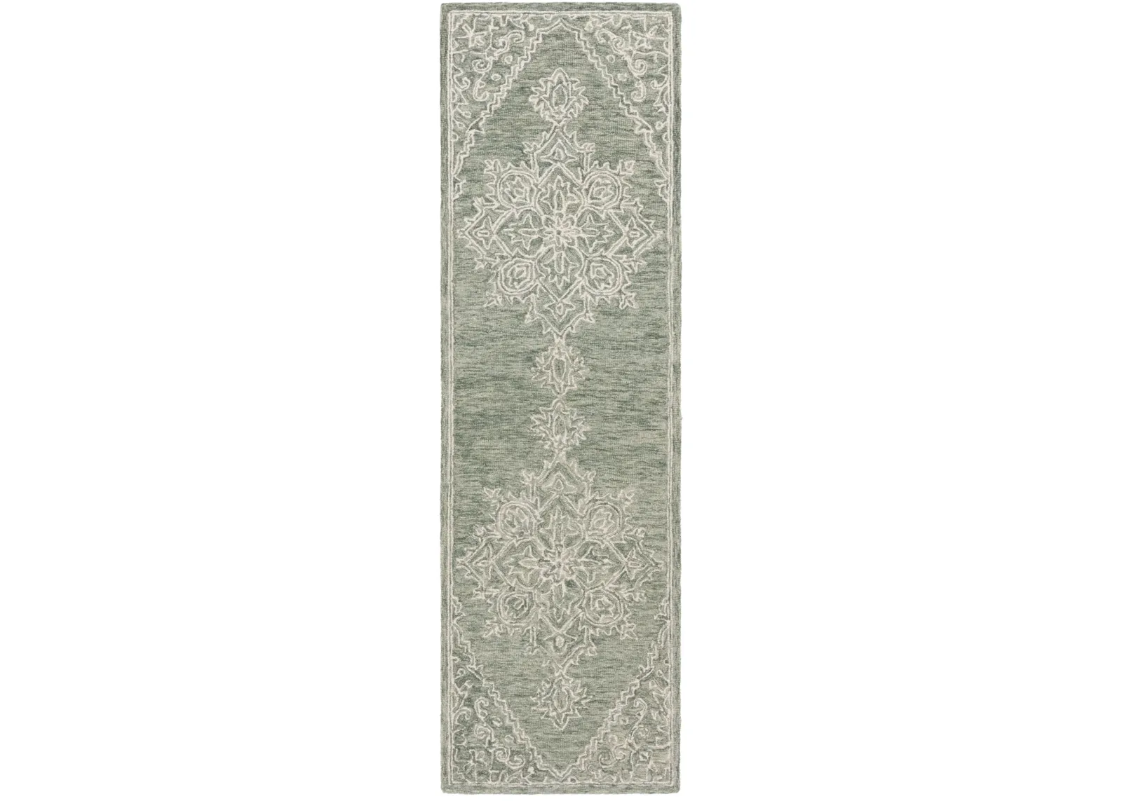 METRO 381 GREEN  2'-3' x 8' Runner Rug