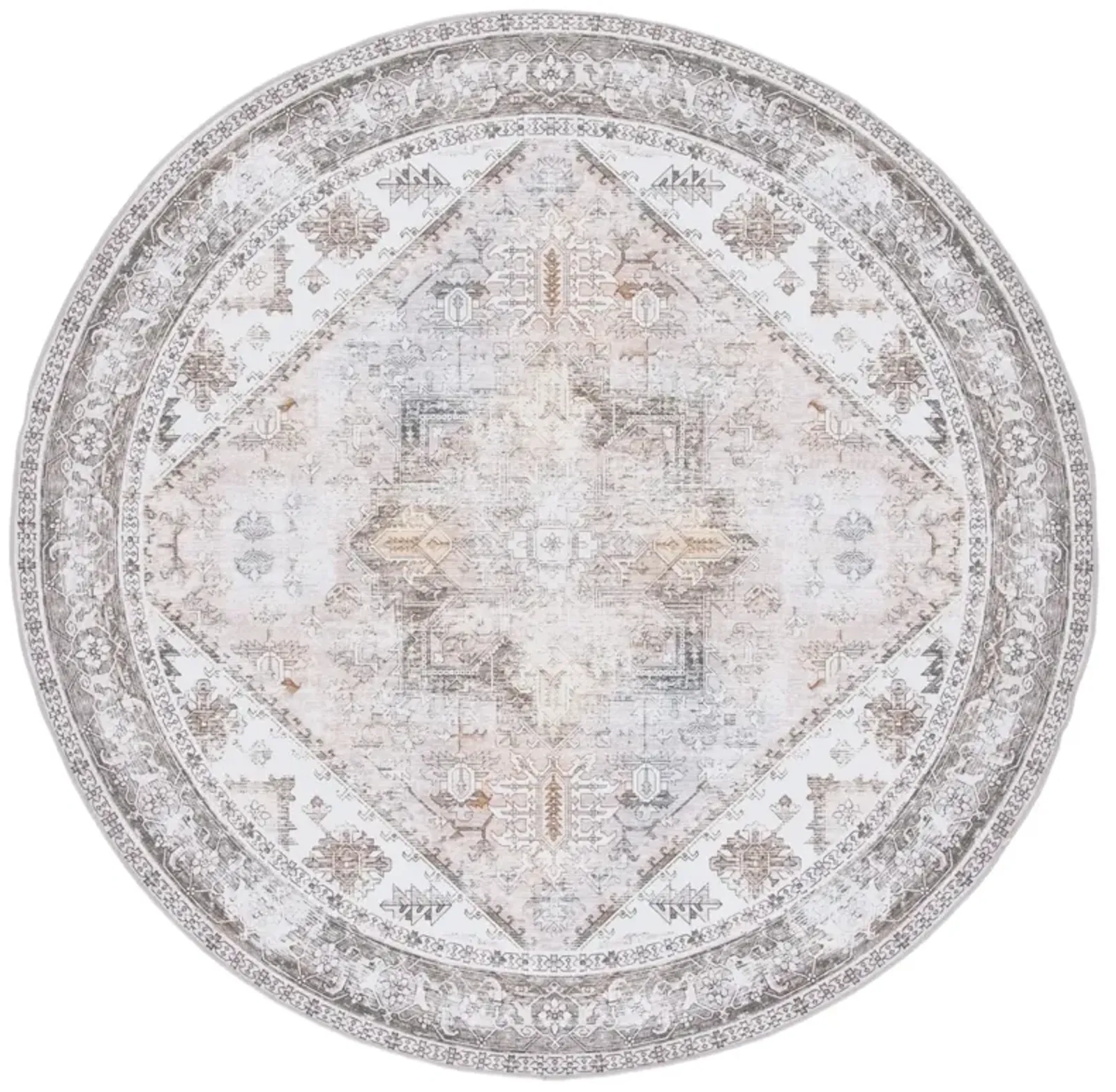 TUCSON 102 M/W S/R BEIGE  3' x 3' Round Round Rug