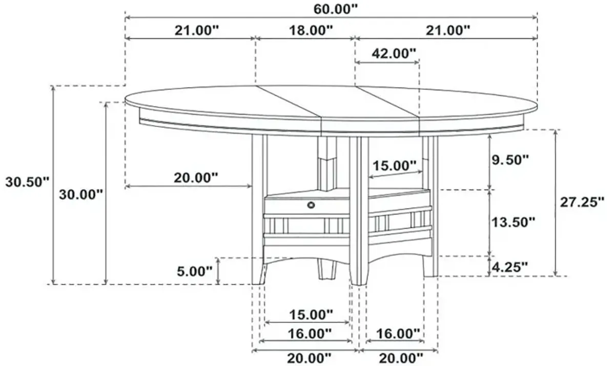 Lavon Dining Table with Storage Espresso