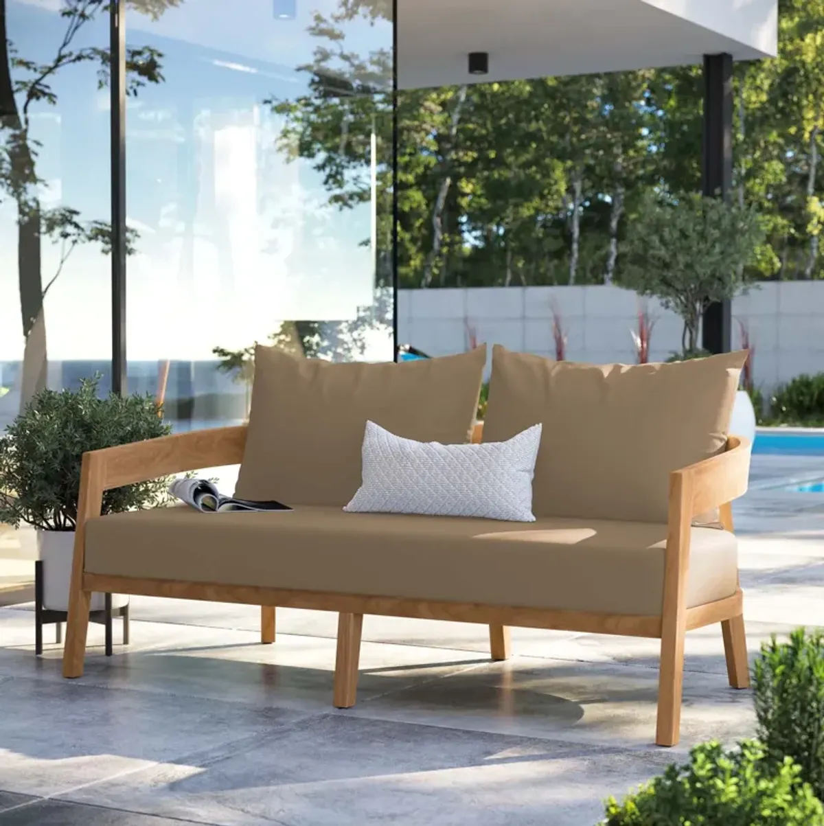 Brisbane Teak Outdoor Loveseat