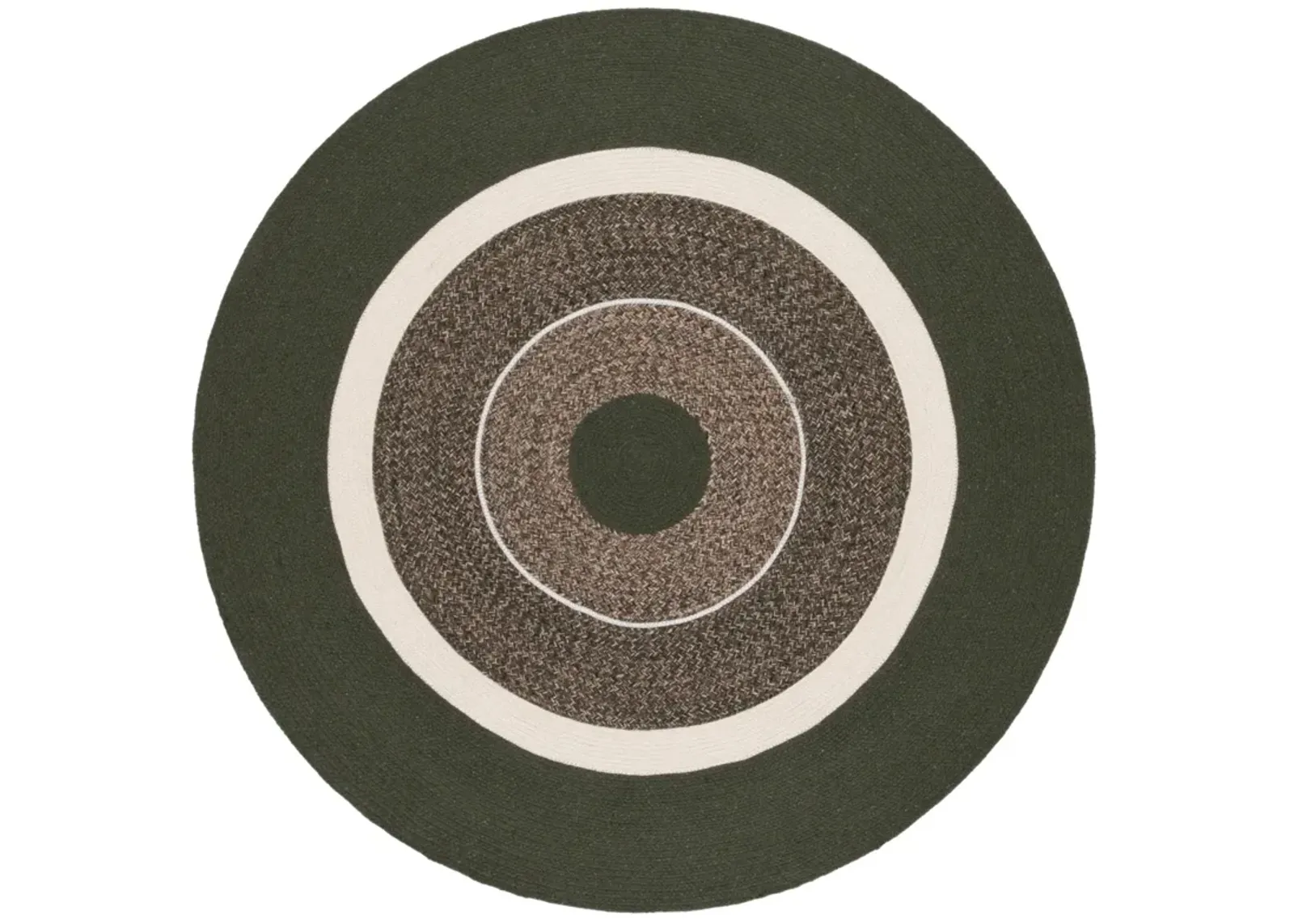 BRAIDED 761 GREEN  5' x 5' Round Round Rug