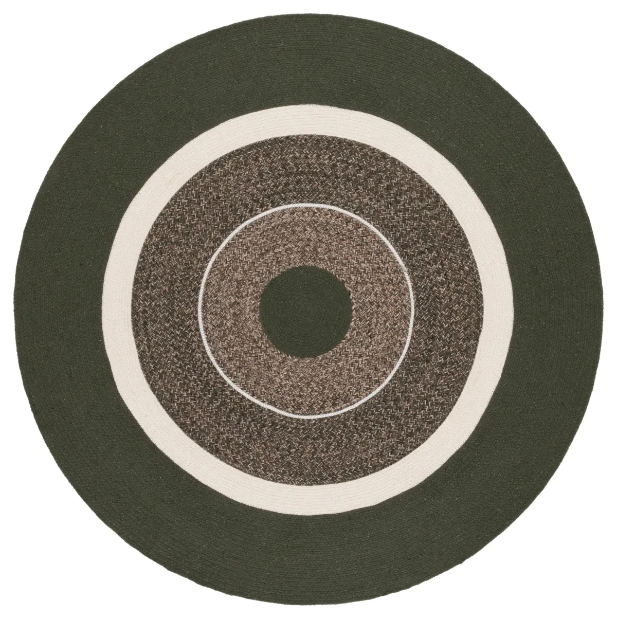 BRAIDED 761 GREEN  5' x 5' Round Round Rug