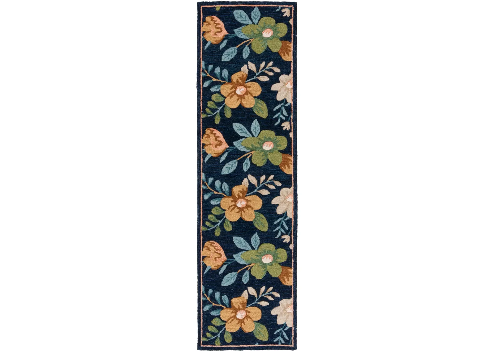 BLOSSOM 571 NAVY  2'-6' x 8' Runner Rug