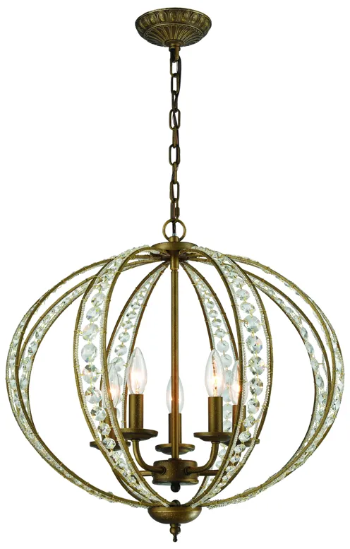 Elizabethan 21" Wide 5-Light Chandelier - Dark Bronze