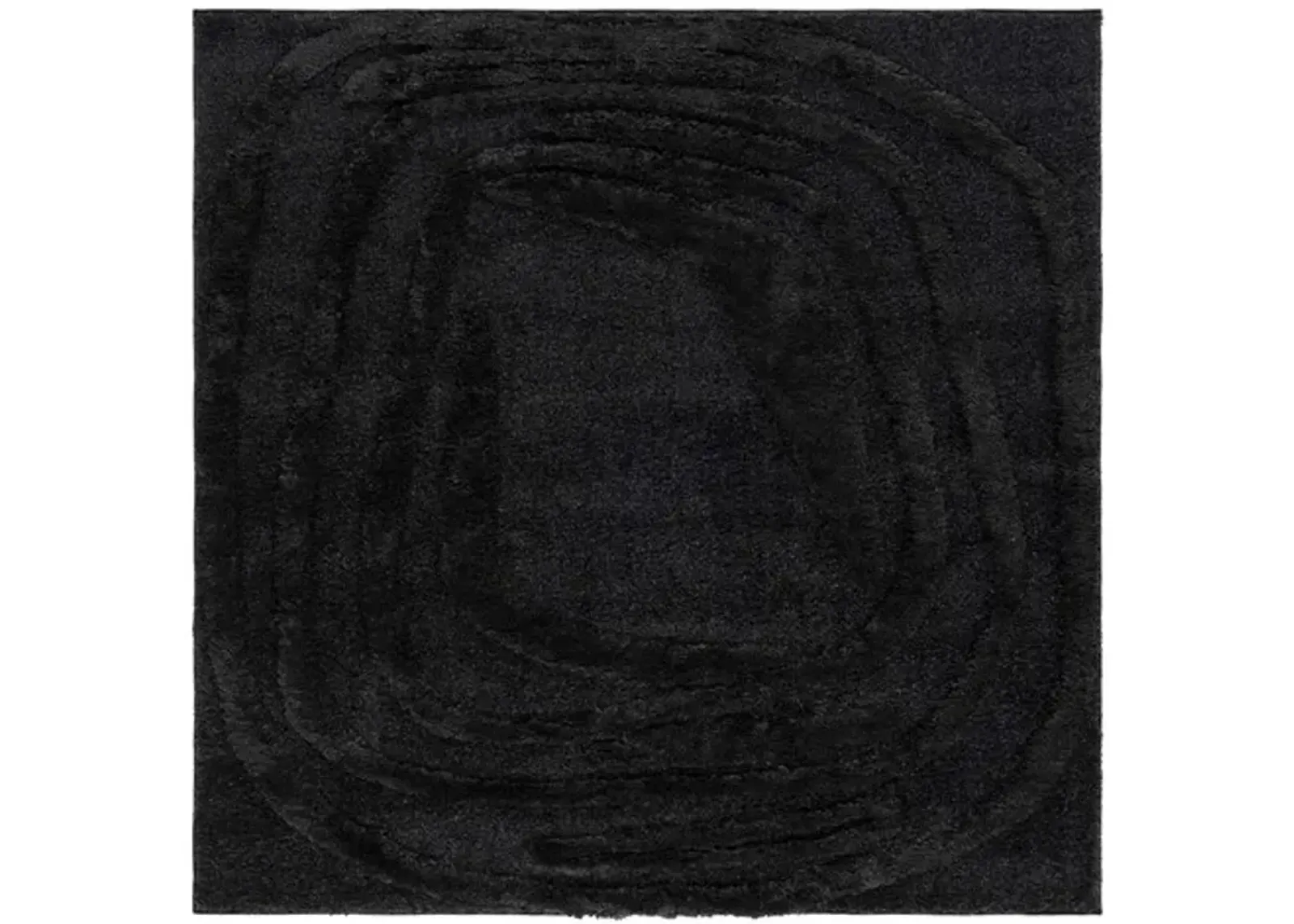 HI-LO SHAG 214 Black 3' X 3' Square Square Rug