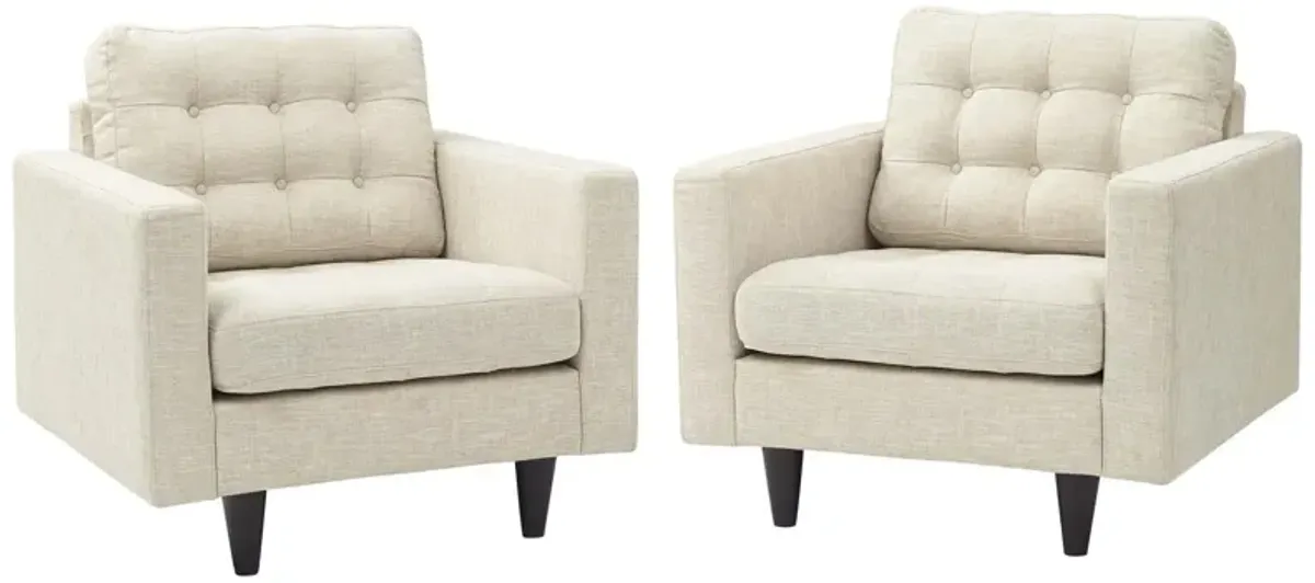 Empress Armchair Upholstered Fabric Set of 2