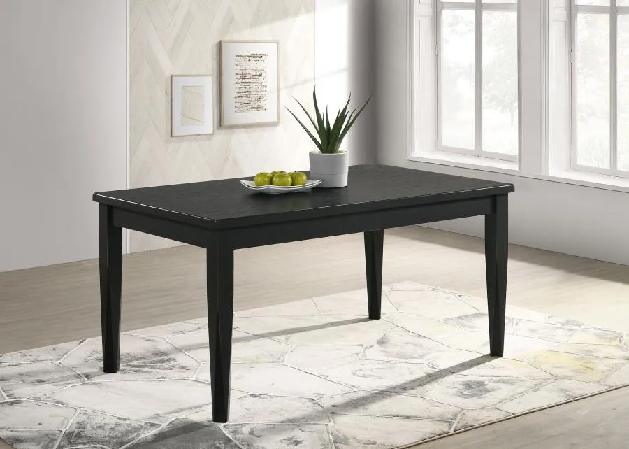 Appleton Rectangular Wood Dining Table Black Washed