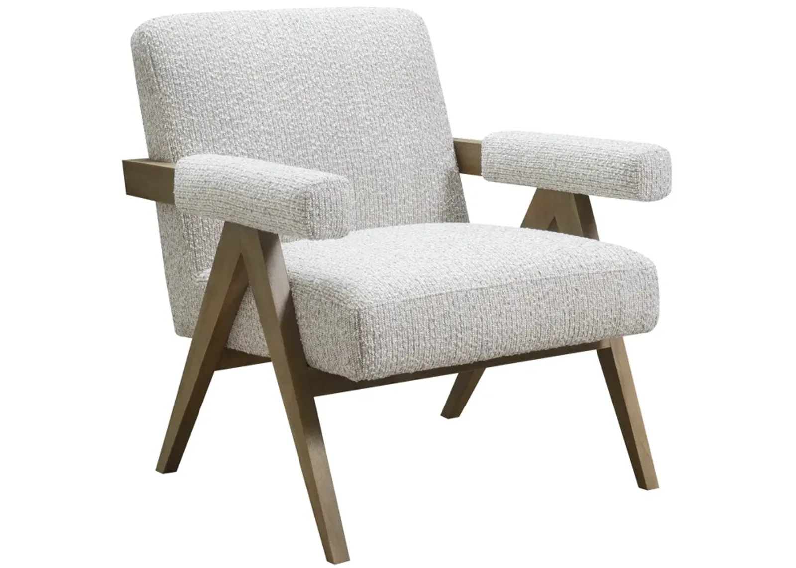 Wood, Scandinavian Accent Chair, Ivory