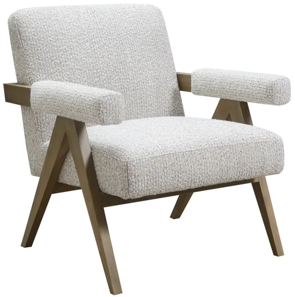 Wood, Scandinavian Accent Chair, Ivory