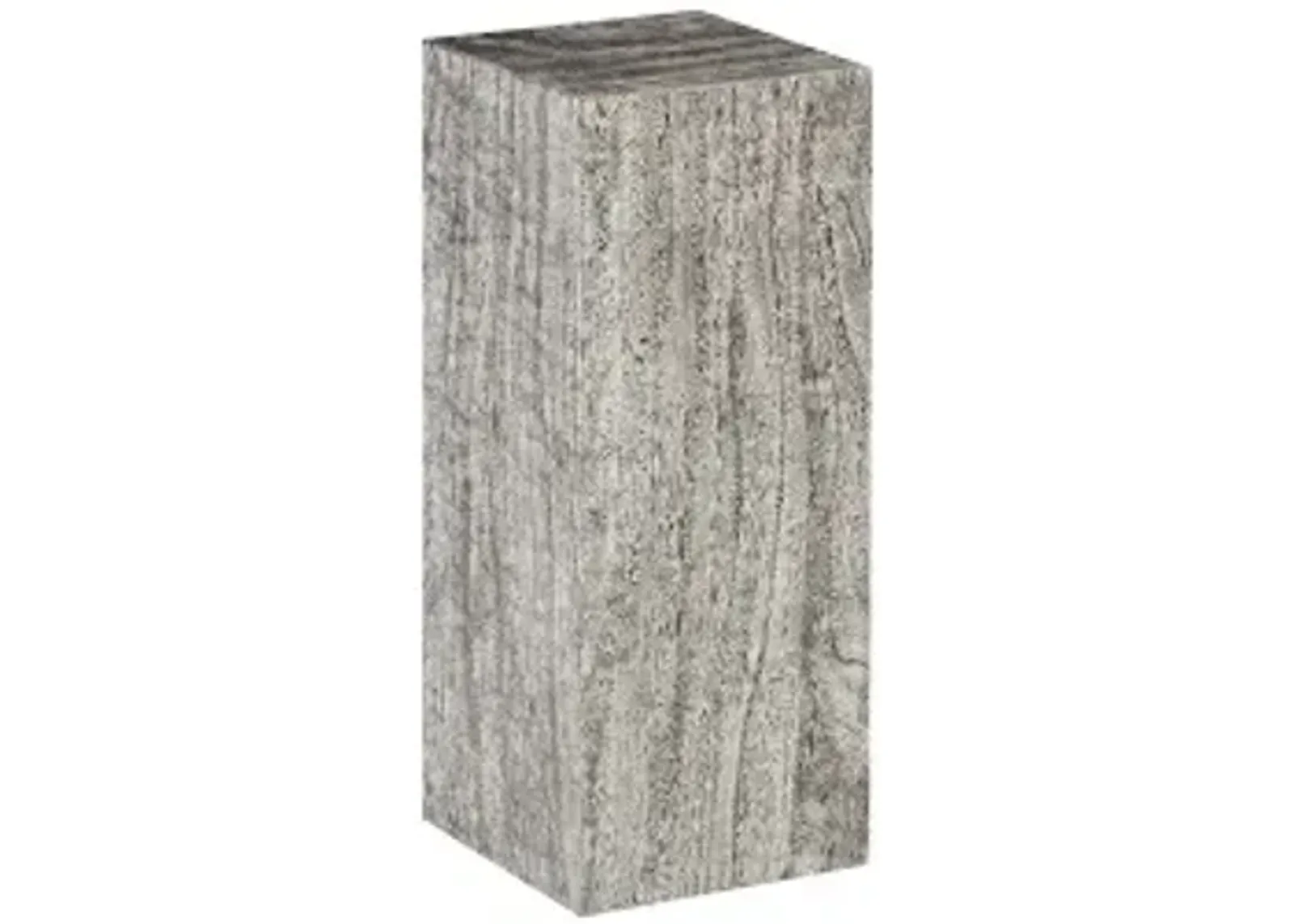 origins pedestal, medium, mitered chamcha wood, gray stone finish