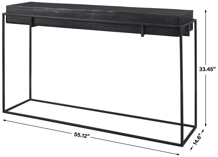 Telone Modern Black Console Table