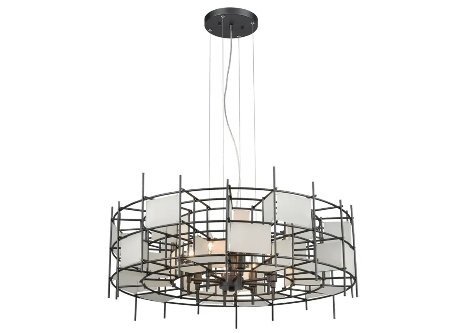 Spanish Alabaster 32" Wide 8-Light Chandelier - Dark Graphite