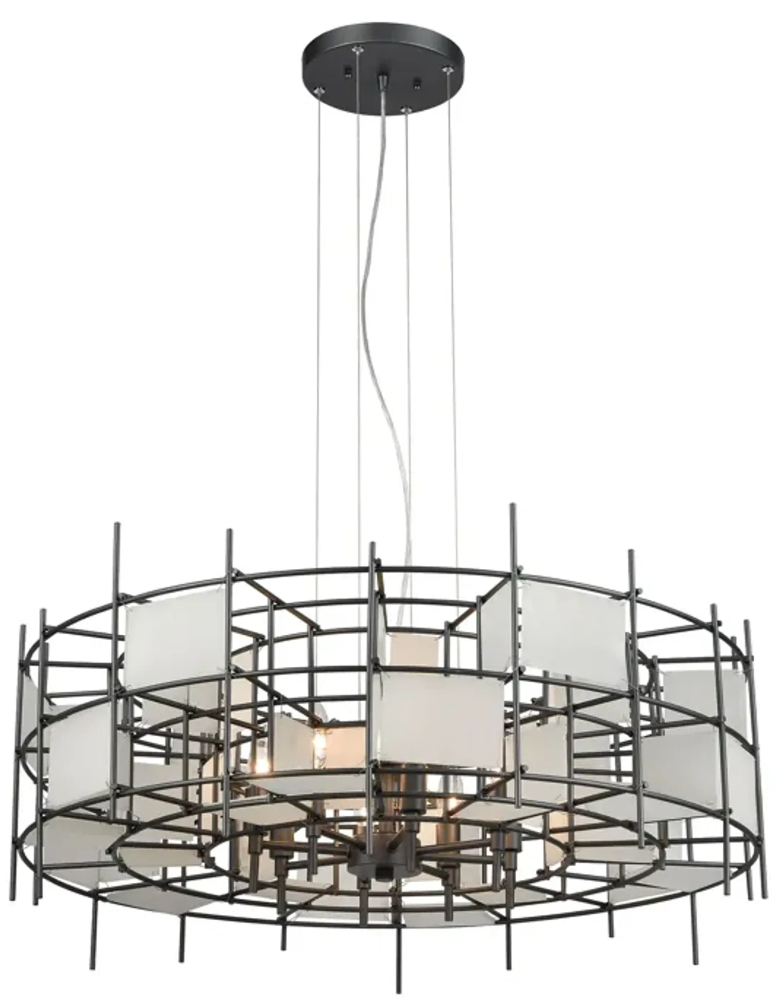 Spanish Alabaster 32" Wide 8-Light Chandelier - Dark Graphite