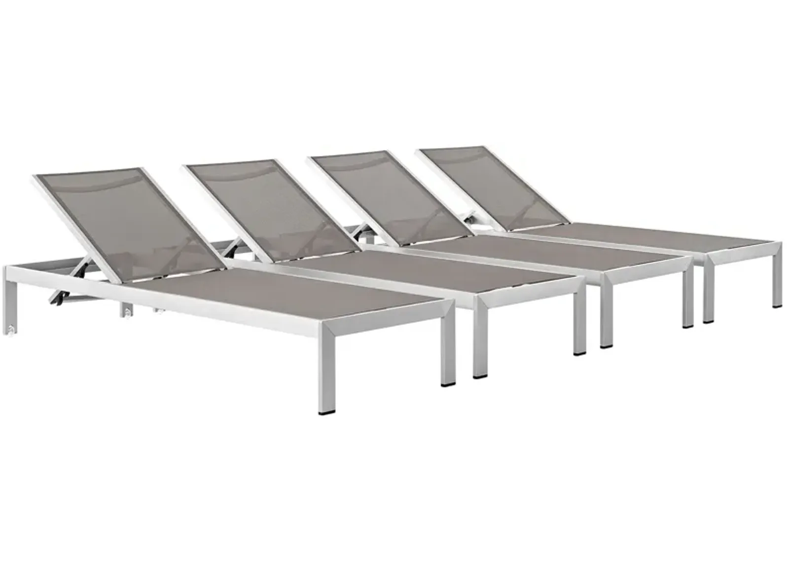 Shore Chaise Outdoor Patio Aluminum Set of 4