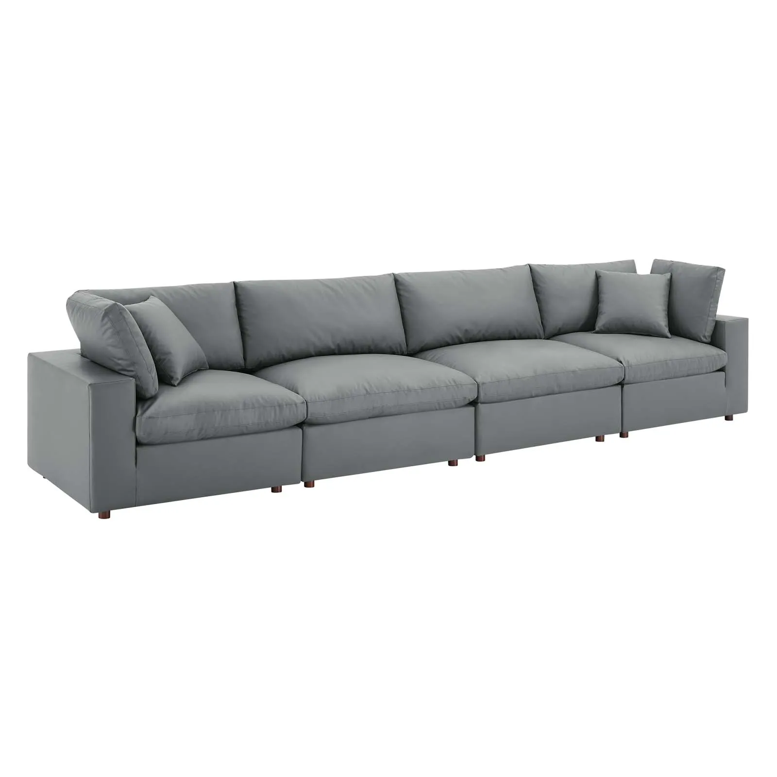 Commix Down Faux Leather 158" Sofa