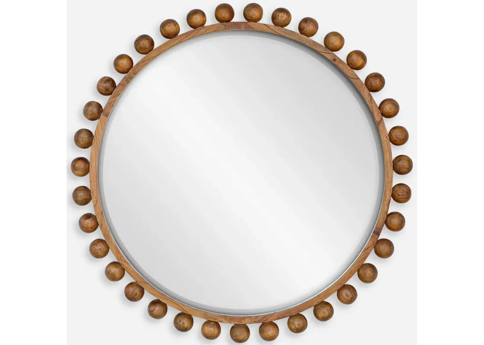 Cyra Beaded Round Mirror