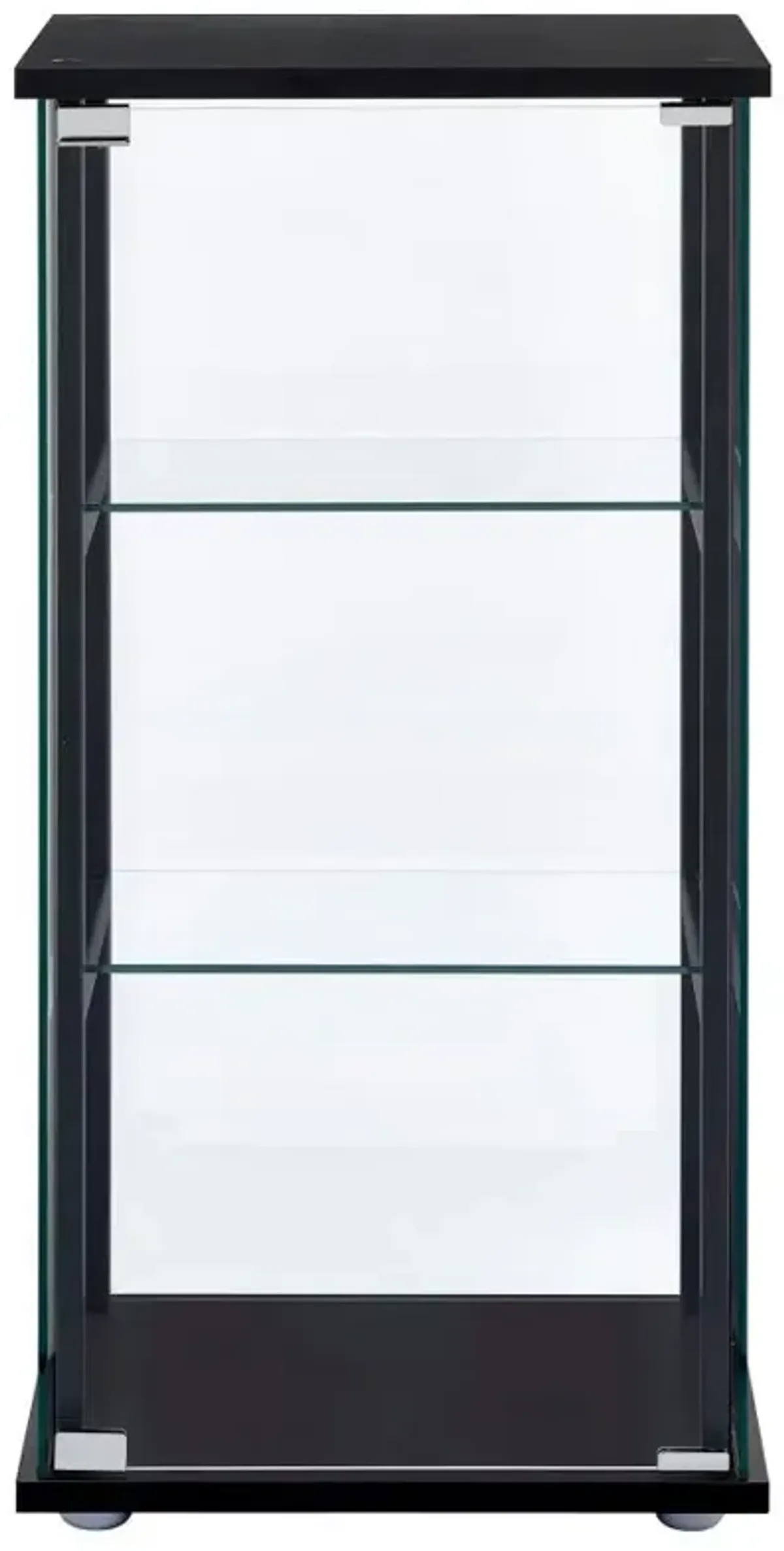 Cyclamen 3-shelf Glass Curio Cabinet Black and Clear