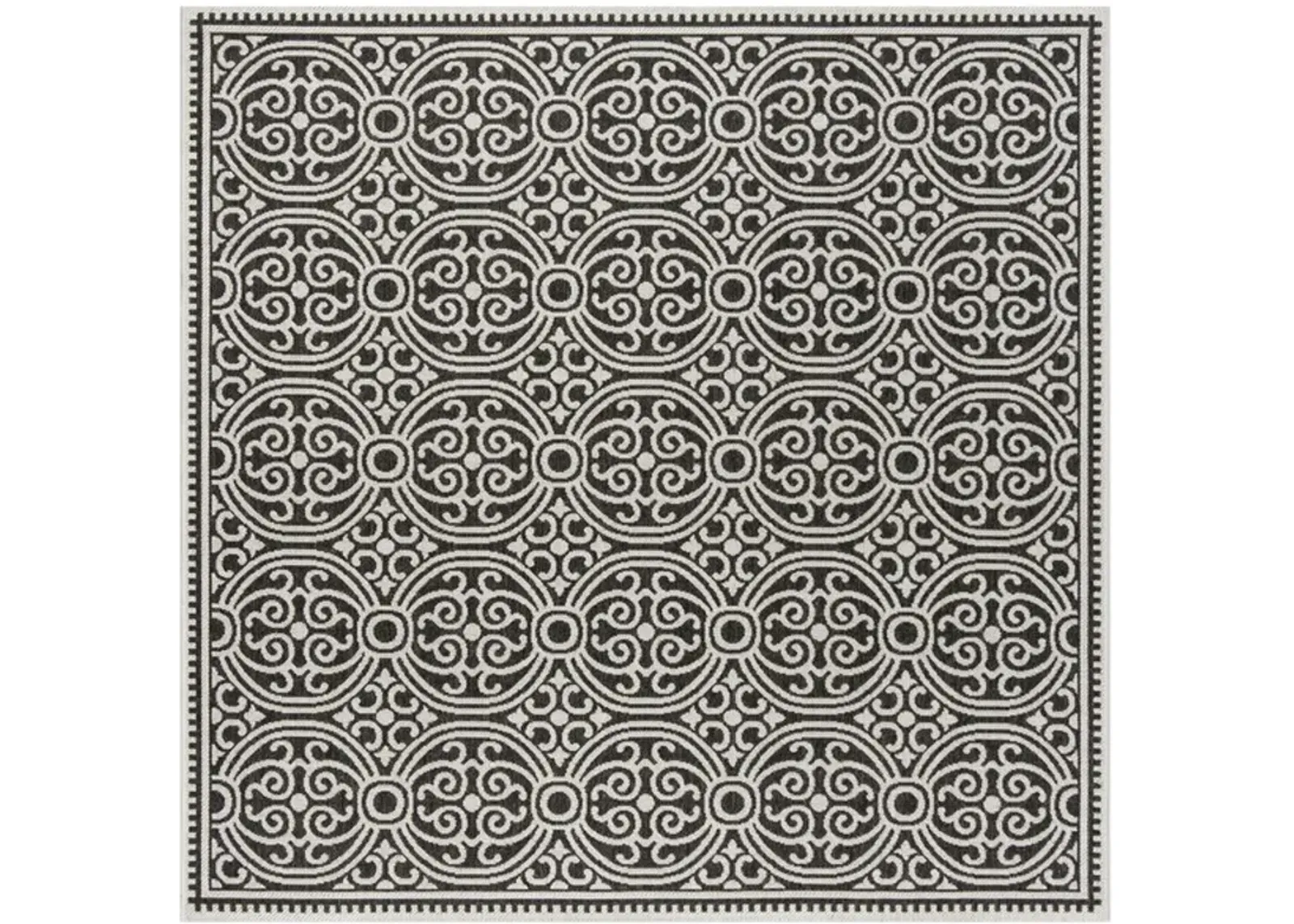 LINDEN 134 Collection LND134A-6SQ Light Grey / Charcoal 6'-7" X 6'-7" Square