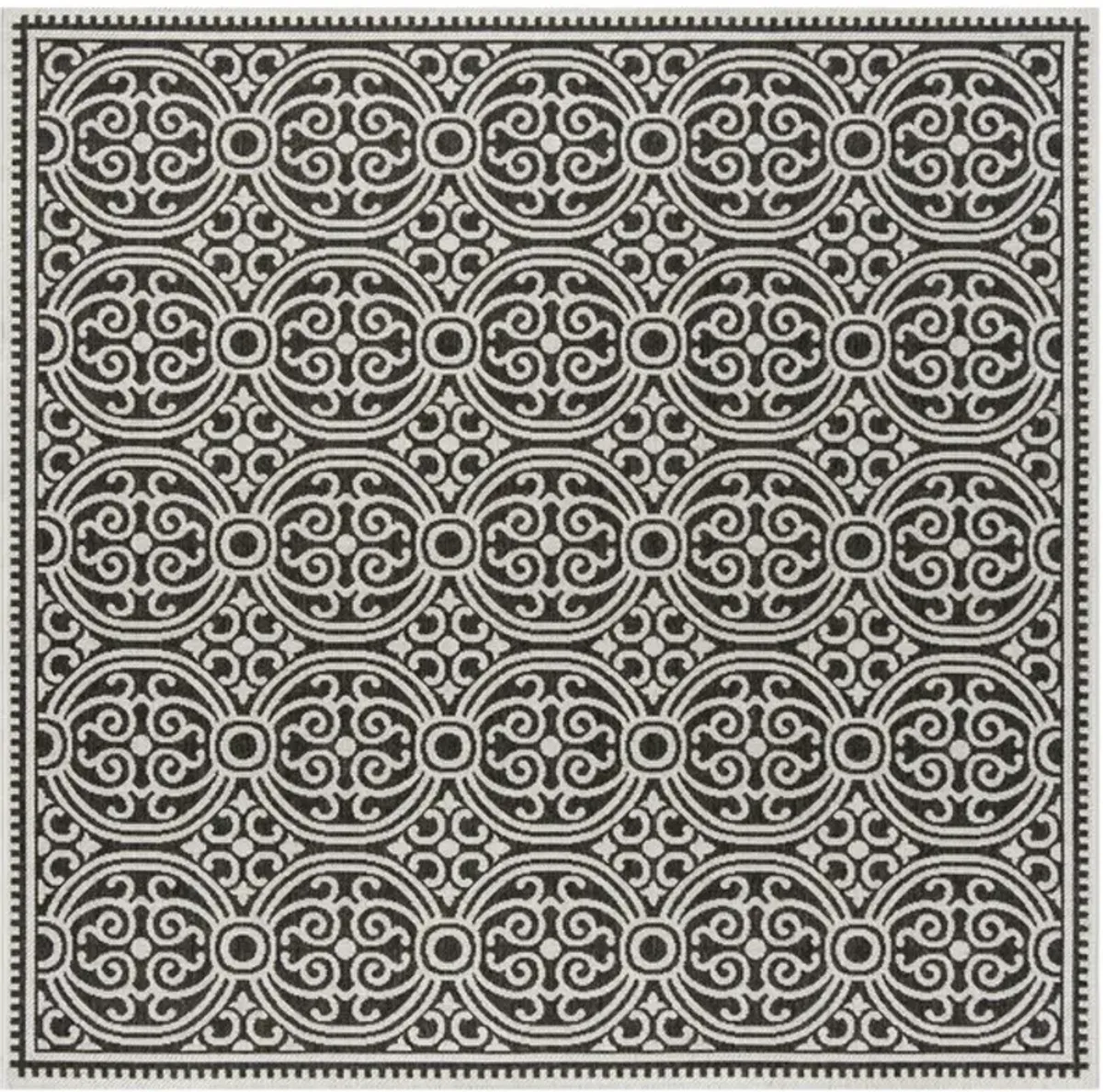 LINDEN 134 Collection LND134A-6SQ Light Grey / Charcoal 6'-7" X 6'-7" Square