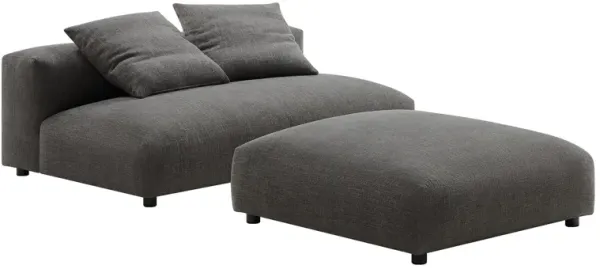 Solace Modular Upholstered Fabric Armless Loveseat and Ottoman Set by Modway