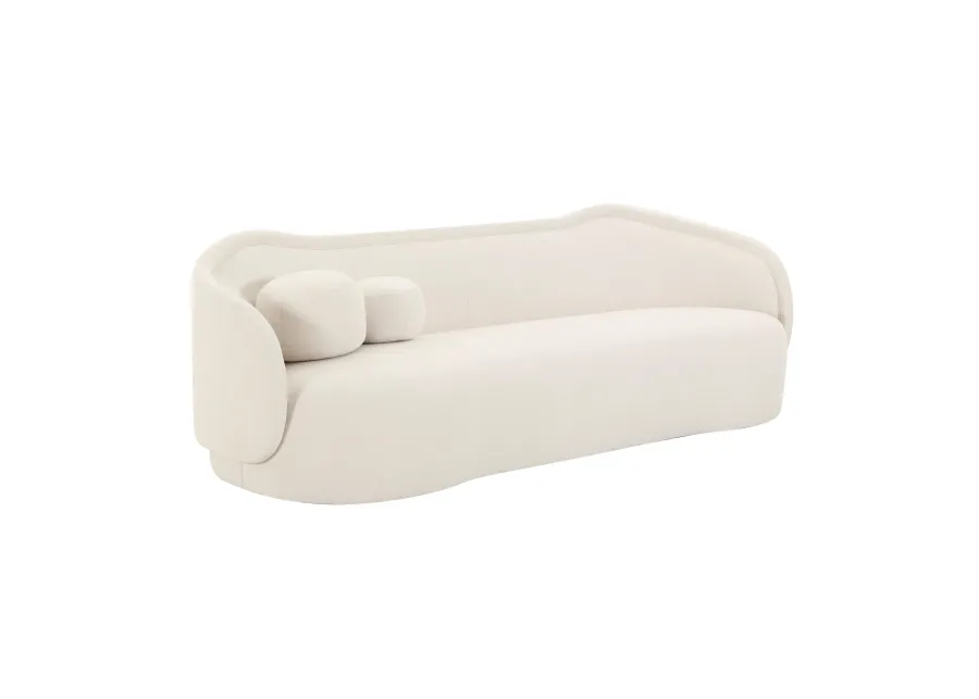 Circe Cream Textured Velvet Sofa