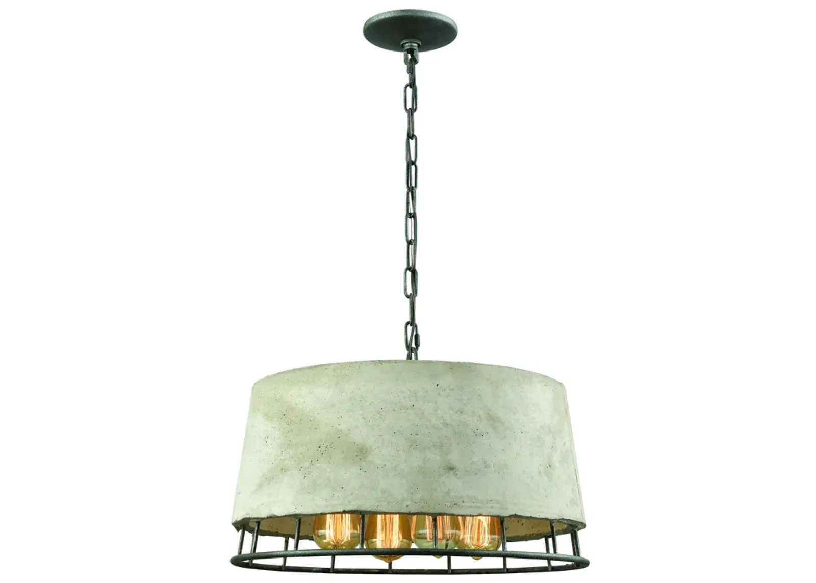 Brocca 18" Wide 4-Light Chandelier - Silverdust Iron