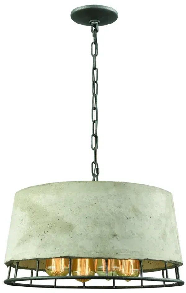 Brocca 18" Wide 4-Light Chandelier - Silverdust Iron