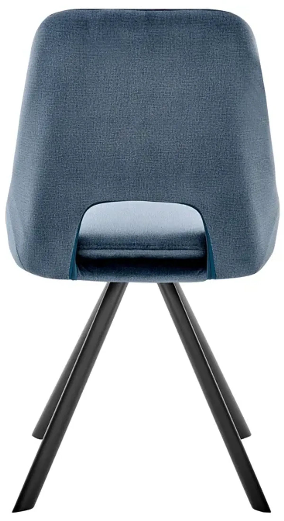 Lexi Dining Room Accent Chair in Blue Velvet and Black Finish - Set of 2