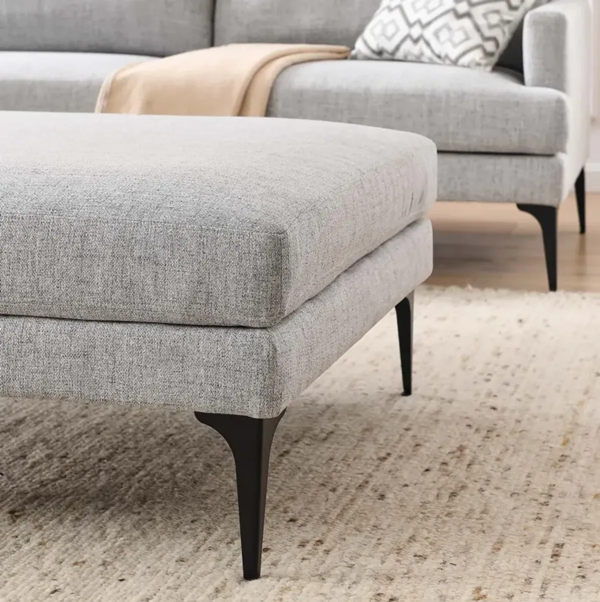 Evermore Upholstered Fabric Ottoman