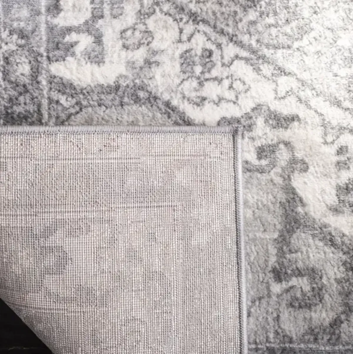 Brentwood 852 Cream / Grey 8' X 8' Round Round Powerloomed Rug