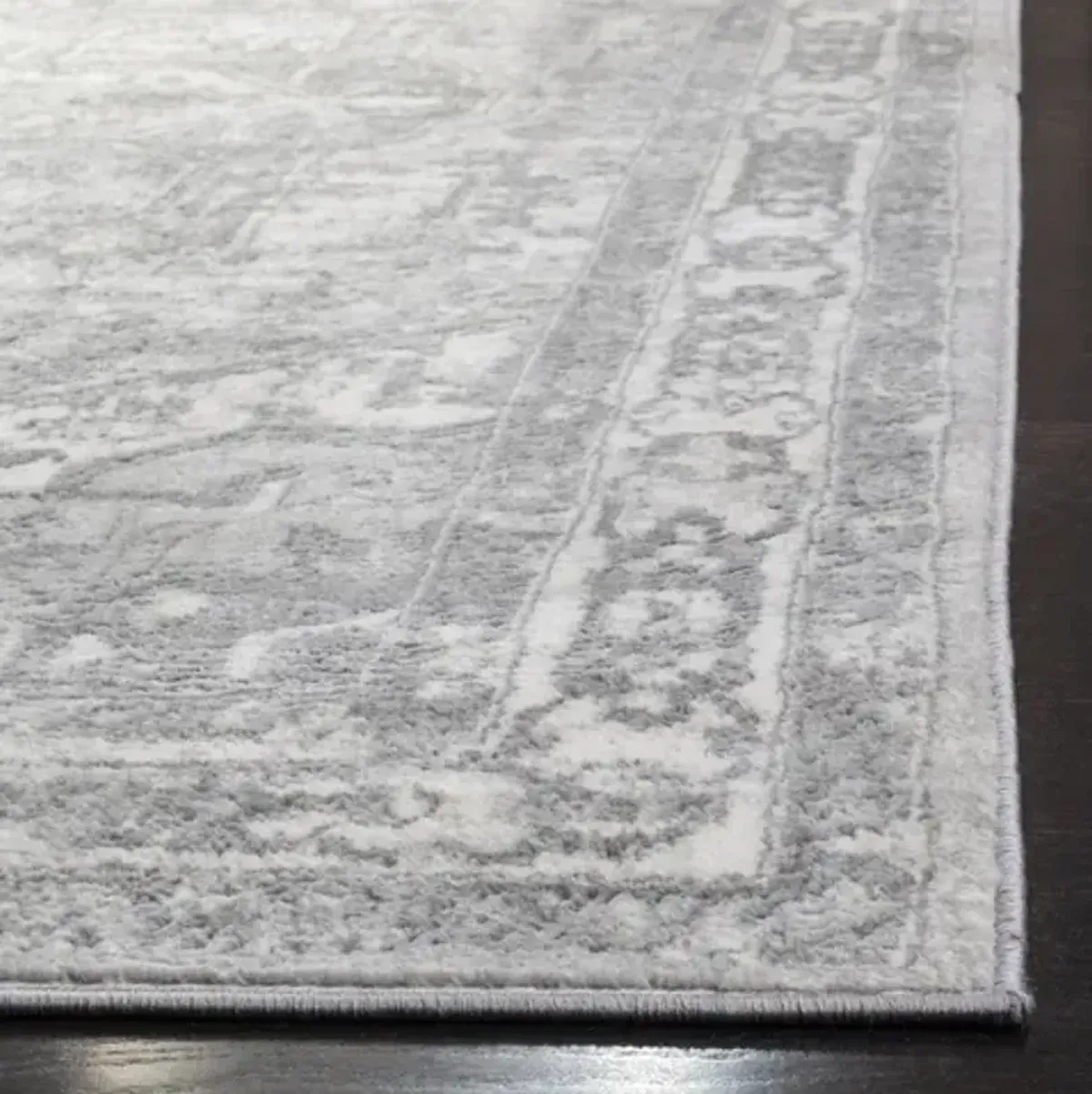 Brentwood 852 Cream / Grey 8' X 8' Round Round Powerloomed Rug