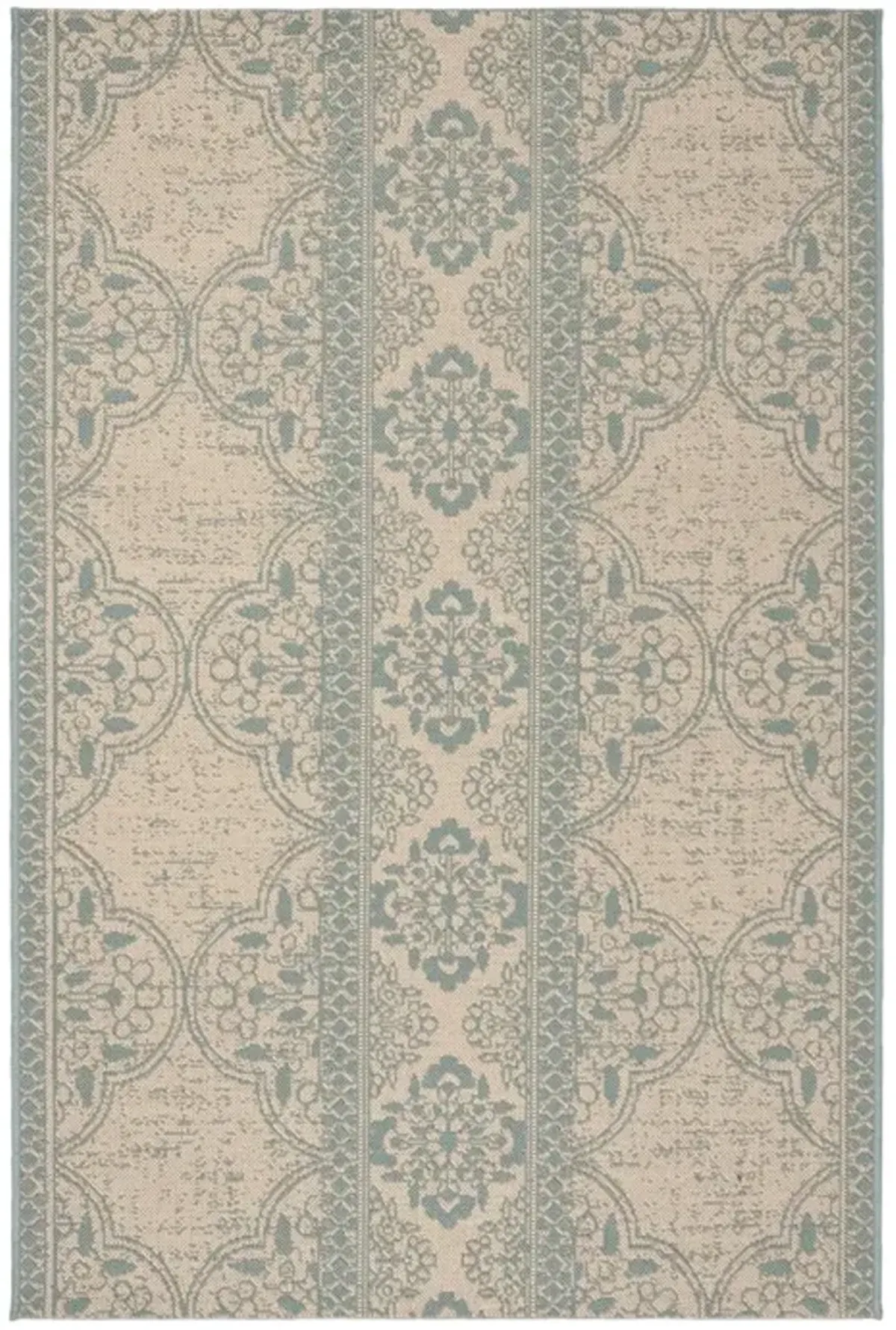 LINDEN 174 Collection LND174K-4 Aqua / Cream 4' X 6'