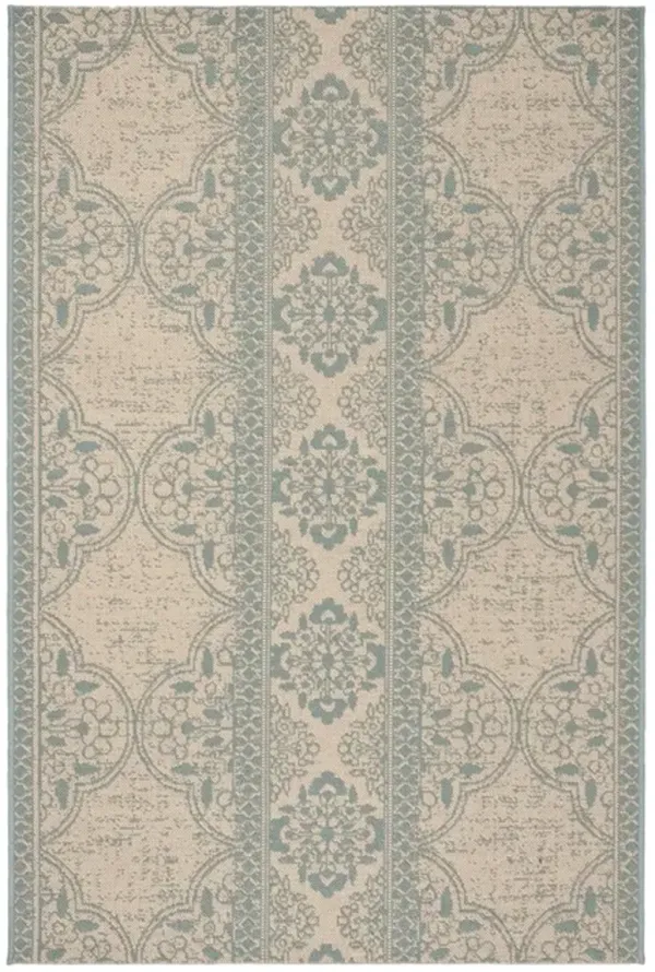 LINDEN 174 Collection LND174K-4 Aqua / Cream 4' X 6'