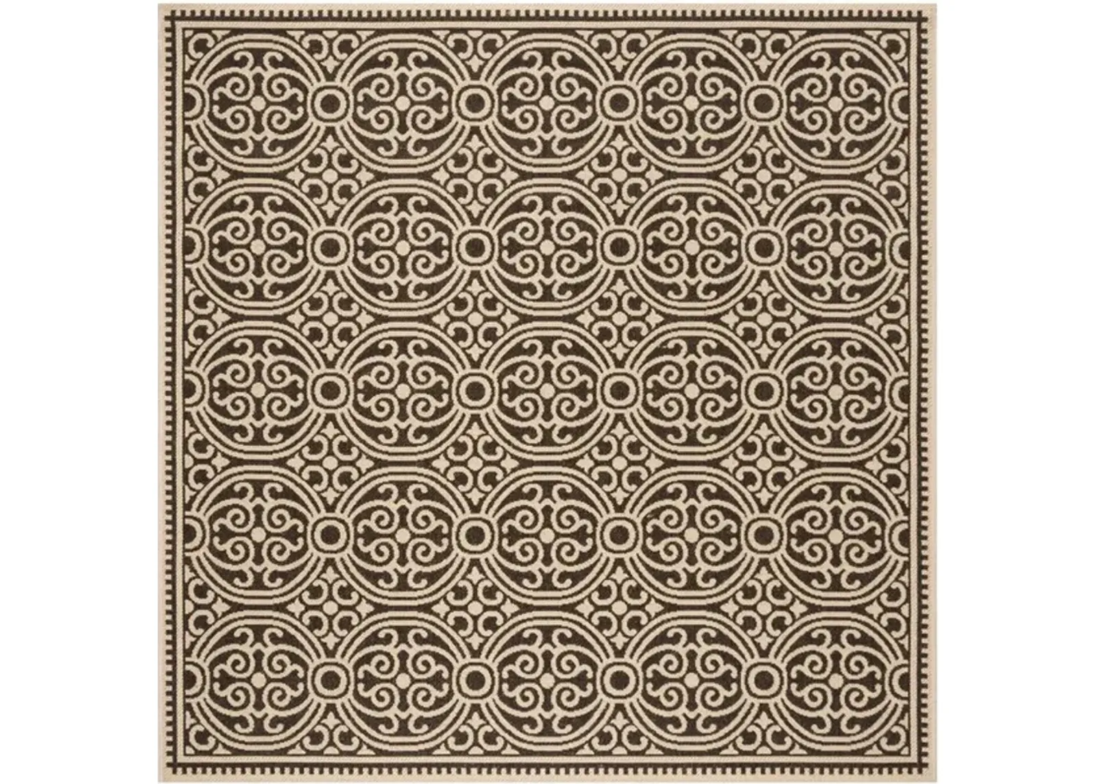 LINDEN 134 Collection LND134U-6SQ Creme / Brown 6'-7" X 6'-7" Square