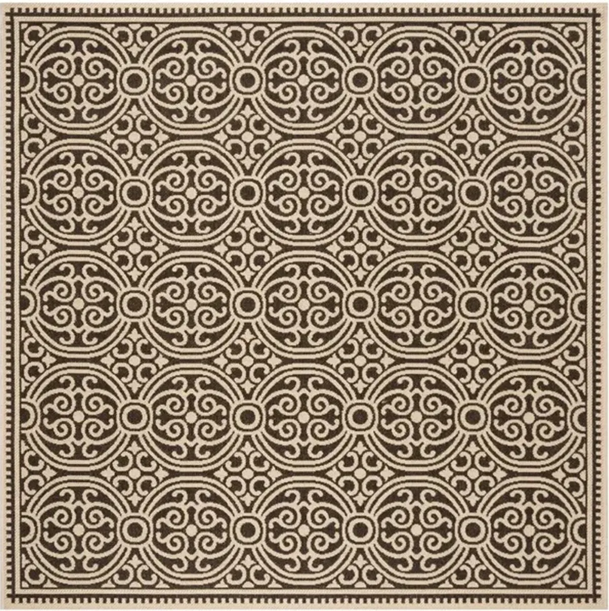 LINDEN 134 Collection LND134U-6SQ Creme / Brown 6'-7" X 6'-7" Square